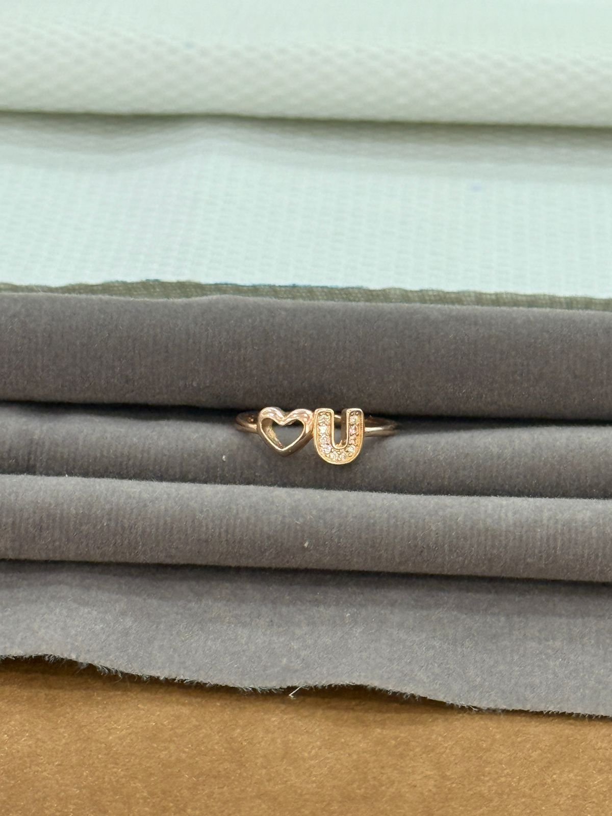 92.5 Silver Rose Gold Plated GenZ Love you Ring